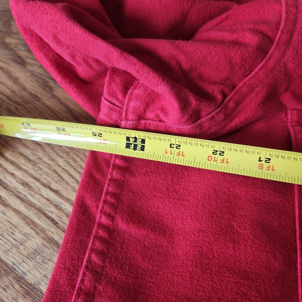 Woolrich Red Mens L Button Up Long Sleeve Shirt 100% Cotton Collared Work Casual - Picture 5 of 10